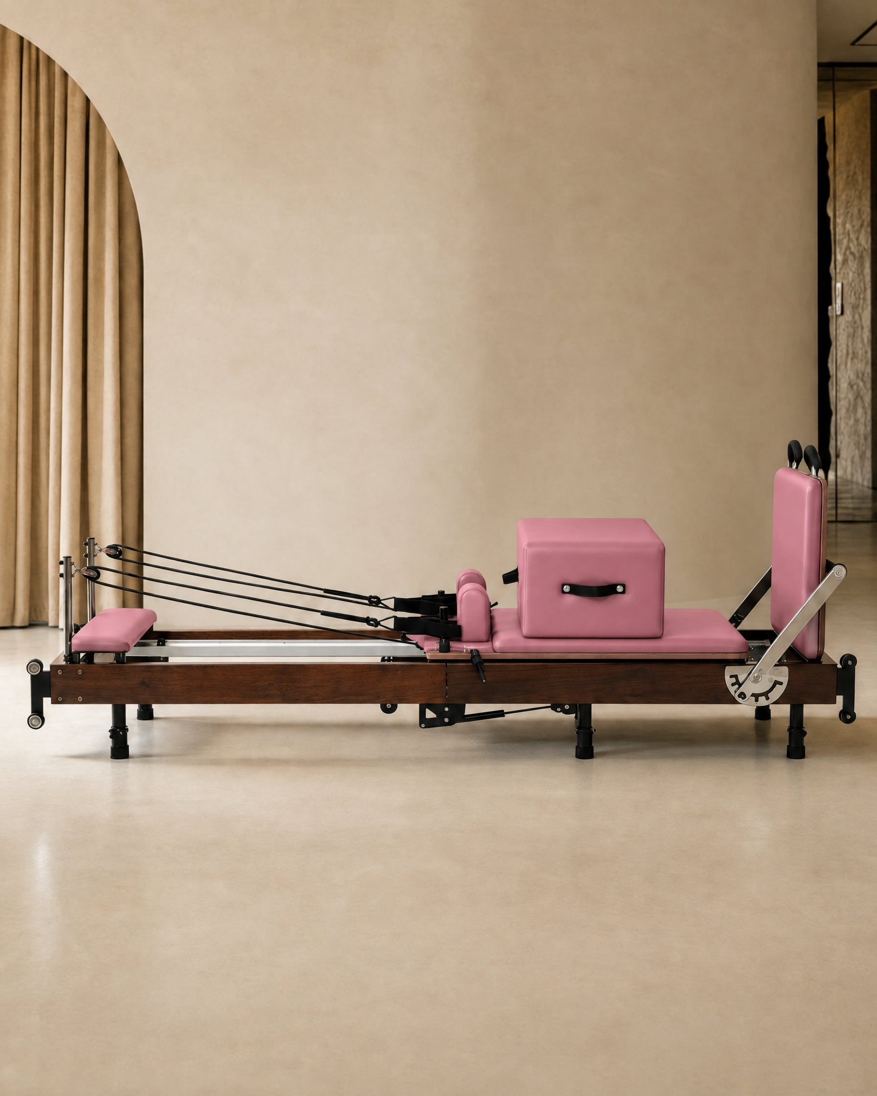 Sienna Folding Reformer 2.0 Walnut in Pink